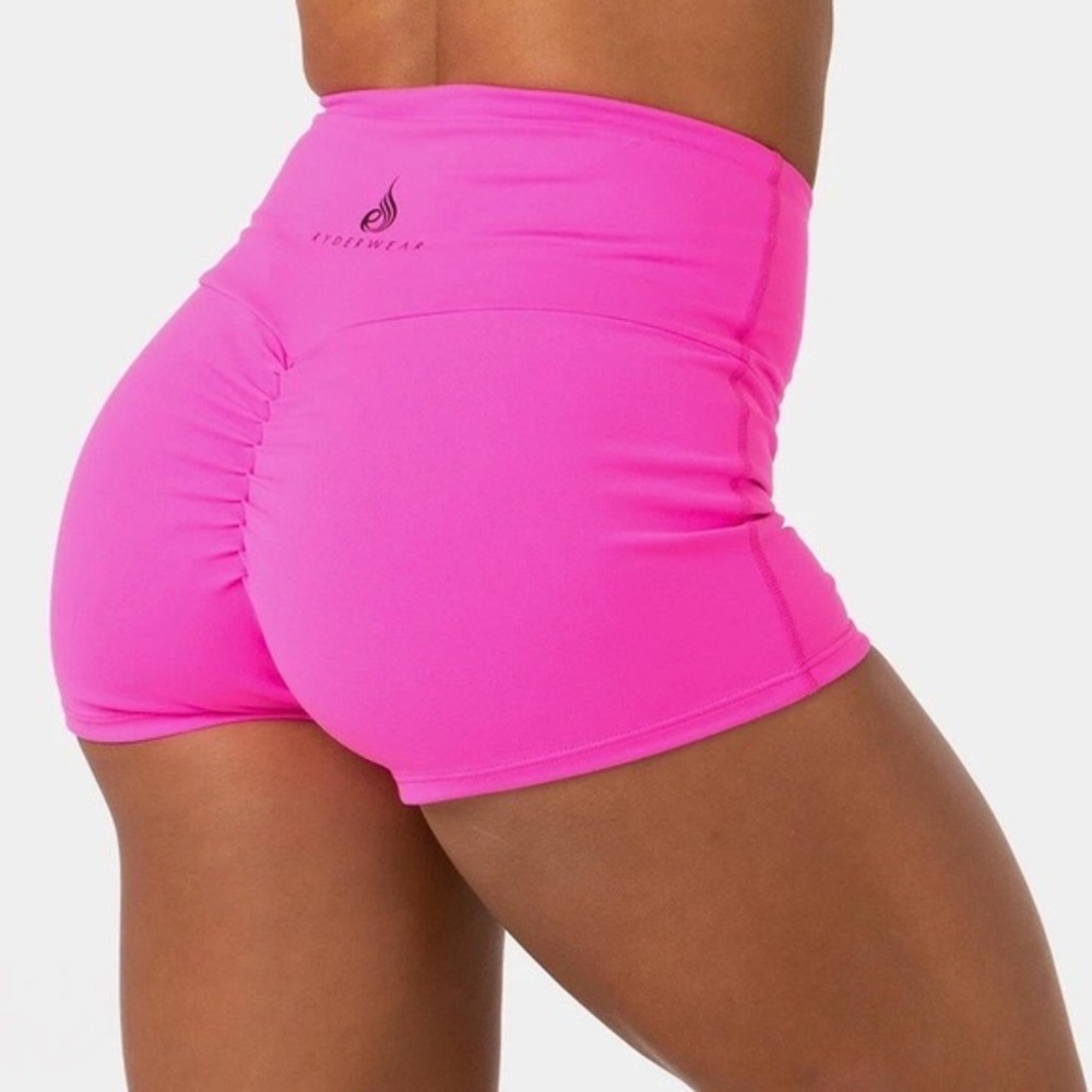 Neon Pink Scrunch Bum Shorts